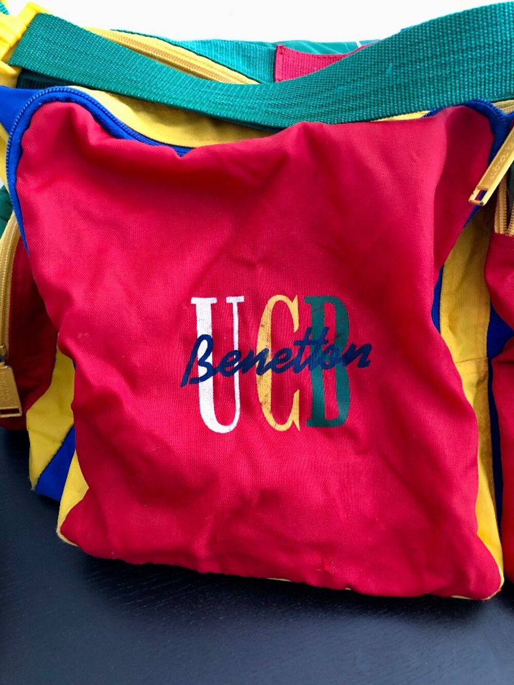 90s Vintage United Colors of Benetton Duffel Bag, Carry on Travel Bag - Picture 6 of 16